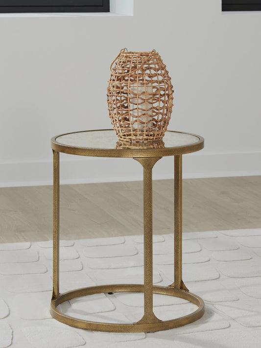 Ocala Furniture Outlet - Ashley Furniture - Korajane End Table - Round End Table / Antique Gold - T399-6