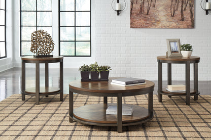 Ocala Furniture Outlet - Ashley Furniture - Roybeck Table (Set of 3) - Occasional Table Set (3/CN) / Light Brown/Bronze - T411-13