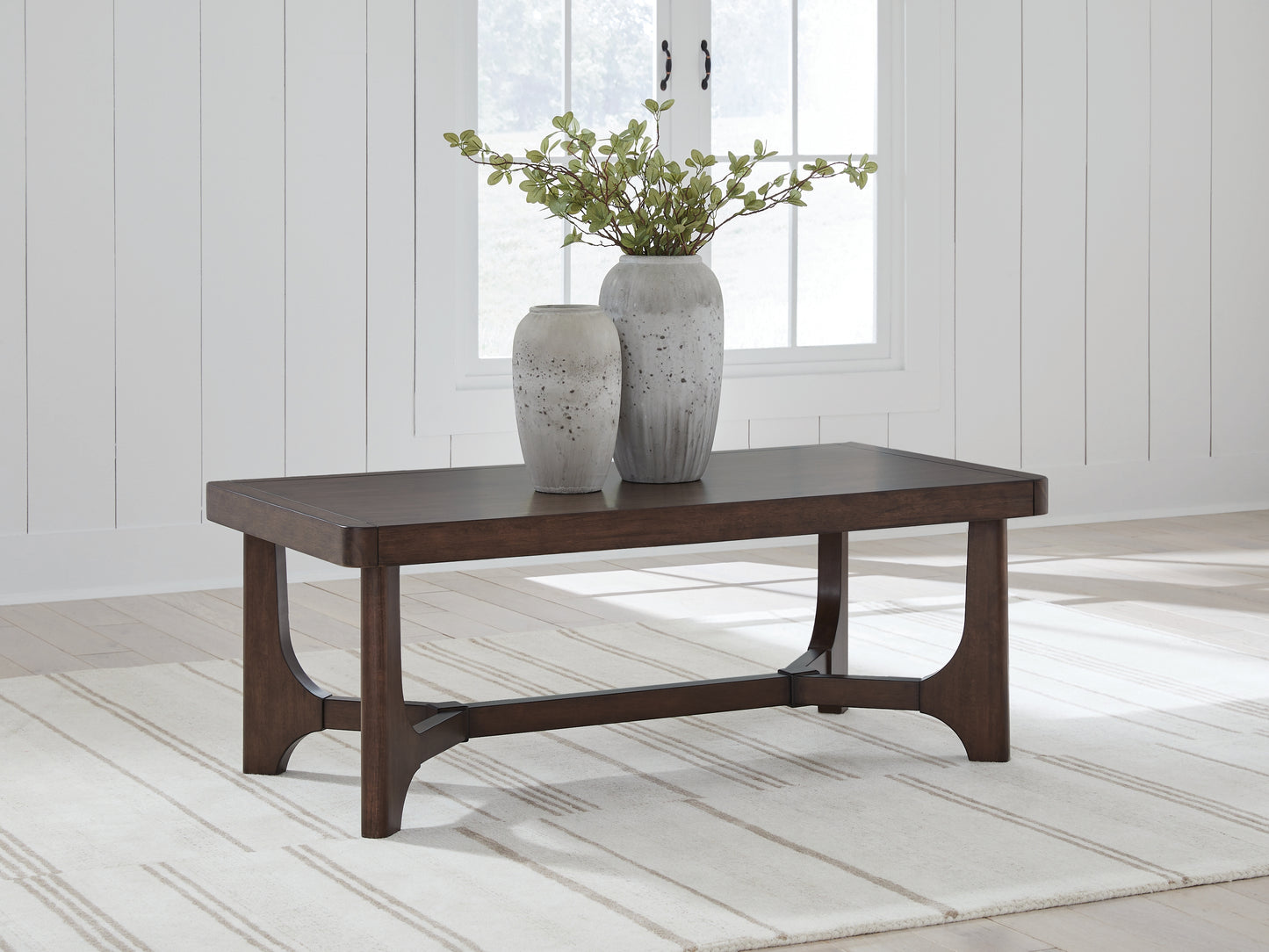 Ocala Furniture Outlet - Ashley Furniture - Korestone Coffee Table - Rectangular Cocktail Table / Dark Brown - T438-1