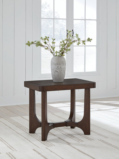 Ocala Furniture Outlet - Ashley Furniture - Korestone End Table - Rectangular End Table / Dark Brown - T438-3