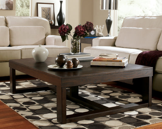Ocala Furniture Outlet - Ashley Furniture - Watson Coffee Table - Rectangular Cocktail Table / Dark Brown - T481-1
