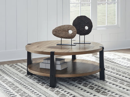 Ocala Furniture Outlet - Ashley Furniture - Ridgester Coffee Table - Round Cocktail Table - T518-8