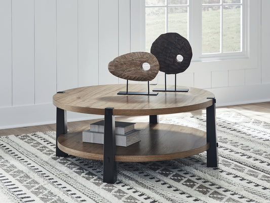 Ocala Furniture Outlet - Ashley Furniture - Ridgester Coffee Table - Round Cocktail Table - T518-8