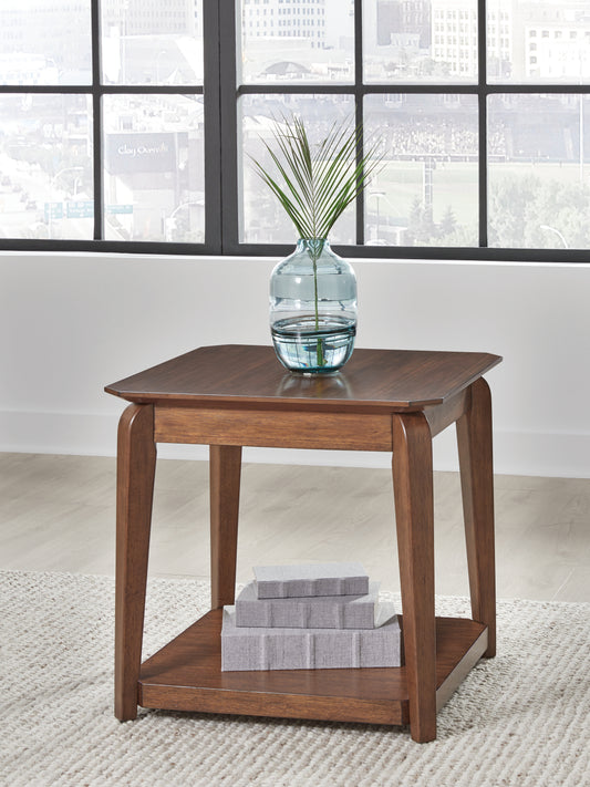 Ocala Furniture Outlet - Ashley Furniture - Trenmour End Table - Square End Table / Medium Brown - T596-2