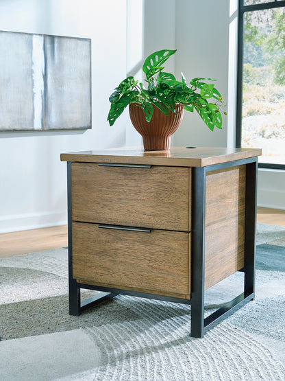 Ocala Furniture Outlet - Ashley Furniture - Montia End Table - Rectangular End Table / Light Brown - T602-3