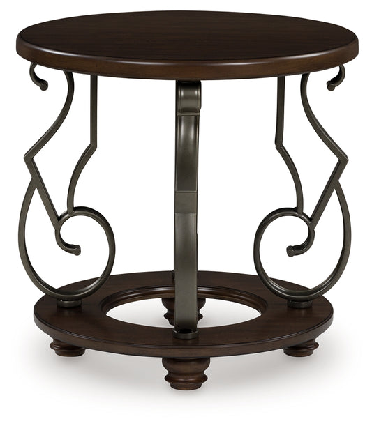 Ocala Furniture Outlet - Ashley Furniture - Frallyn End Table - Round End Table / Dark Brown - T623-6