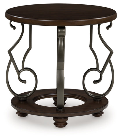 Ocala Furniture Outlet - Ashley Furniture - Frallyn End Table - Round End Table / Dark Brown - T623-6