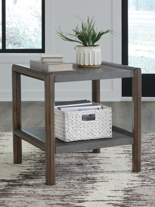 Ocala Furniture Outlet - Ashley Furniture - Kallenny End Table - Rectangular End Table / Brown/Gray - T669-3