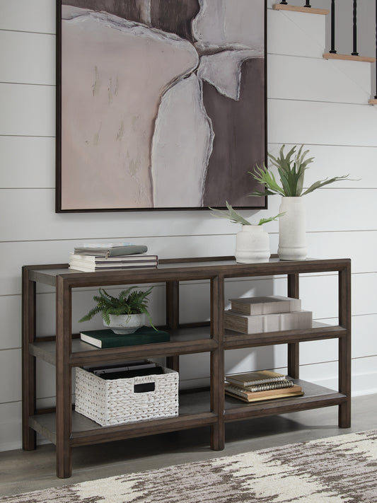 Ocala Furniture Outlet - Ashley Furniture - Kallenny Sofa Table - Sofa Table / Brown/Gray - T669-4