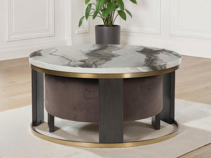 Ocala Furniture Outlet - Ashley Furniture - Jazmore Nesting Coffee Table (Set of 2) - Nesting Cocktail Tables (Set of 2) / Brown/Brass Finish - T671-22