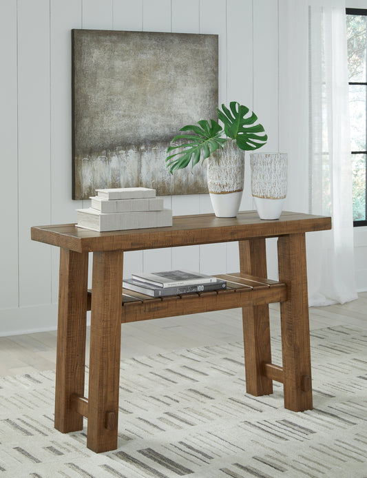 Ocala Furniture Outlet - Ashley Furniture - Mackifeld Sofa Table - Sofa Table / Warm Brown - T724-4