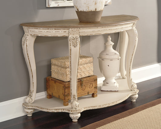 Ocala Furniture Outlet - Ashley Furniture - Realyn Sofa Table - Sofa Table / White/Brown - T743-4