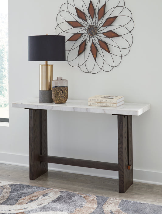 Ocala Furniture Outlet - Ashley Furniture - Burkhaus Sofa Table - Sofa Table / White/Dark Brown - T779-4
