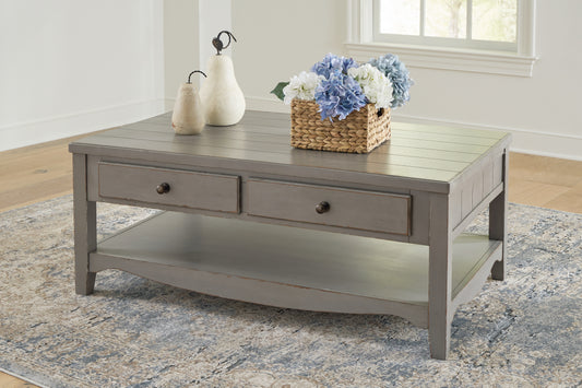 Ocala Furniture Outlet - Ashley Furniture - Charina Coffee Table - Rectangular Cocktail Table / Antique Gray - T784-1