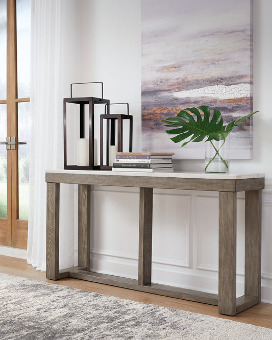 Ocala Furniture Outlet - Ashley Furniture - Loyaska Sofa Table - Sofa Table / Brown/Ivory - T789-4