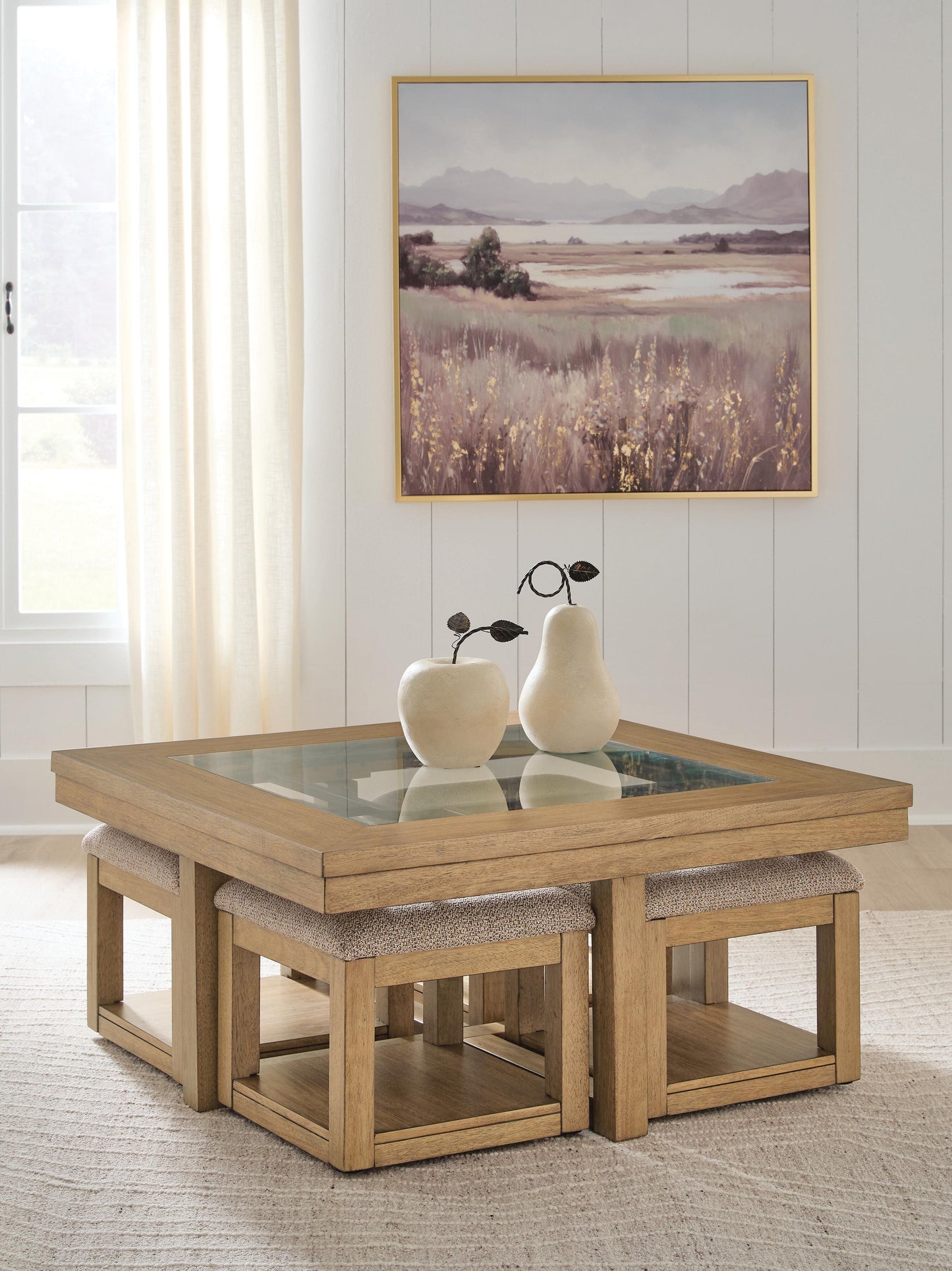 Ocala Furniture Outlet - Ashley Furniture - Wittenmyer Coffee Table with 4 Stools (Set of 5) - Cocktail TBL w/4 Stools (5/CN) - T794-20