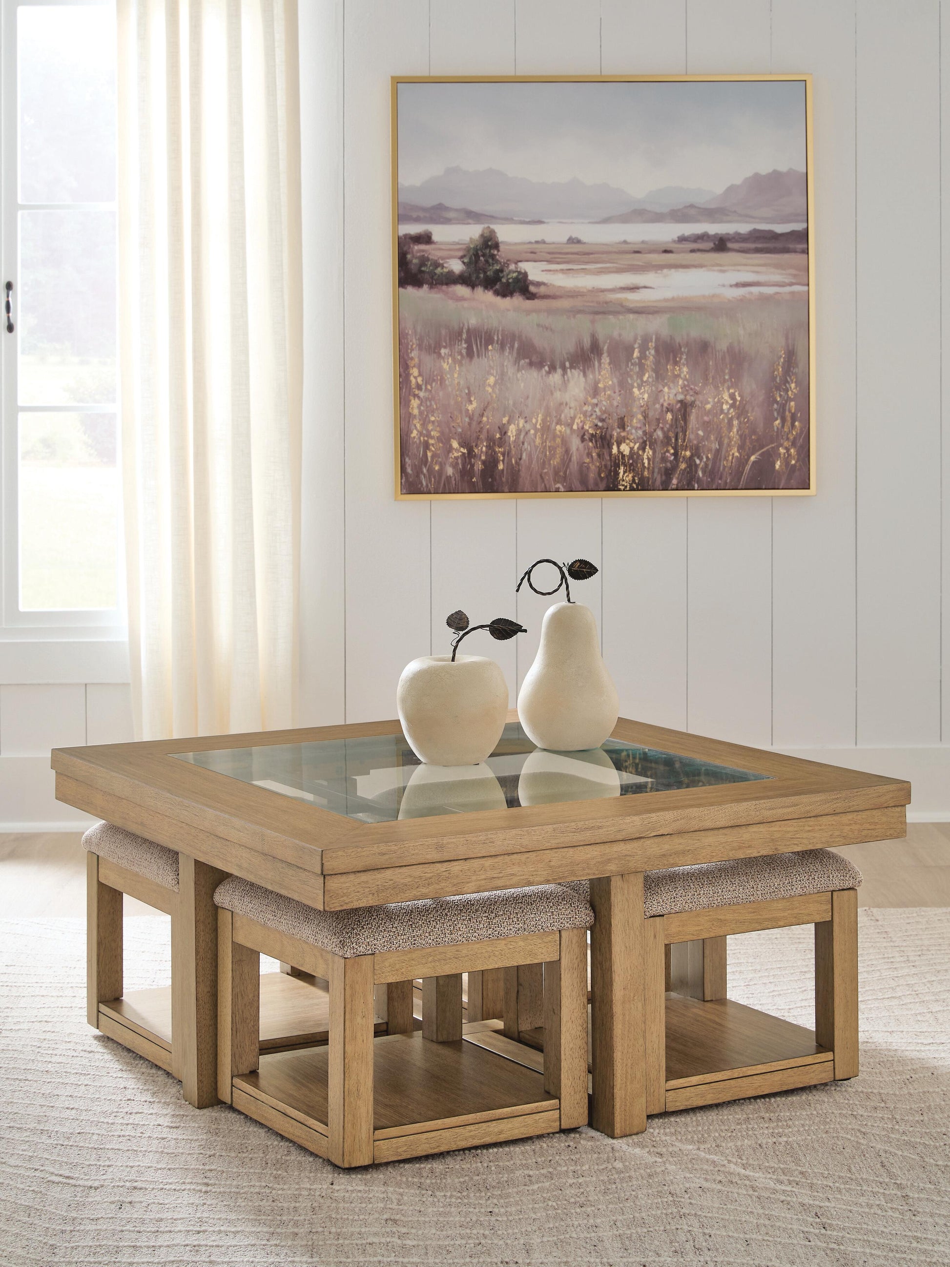 Ocala Furniture Outlet - Ashley Furniture - Wittenmyer Coffee Table with 4 Stools (Set of 5) - Cocktail TBL w/4 Stools (5/CN) - T794-20