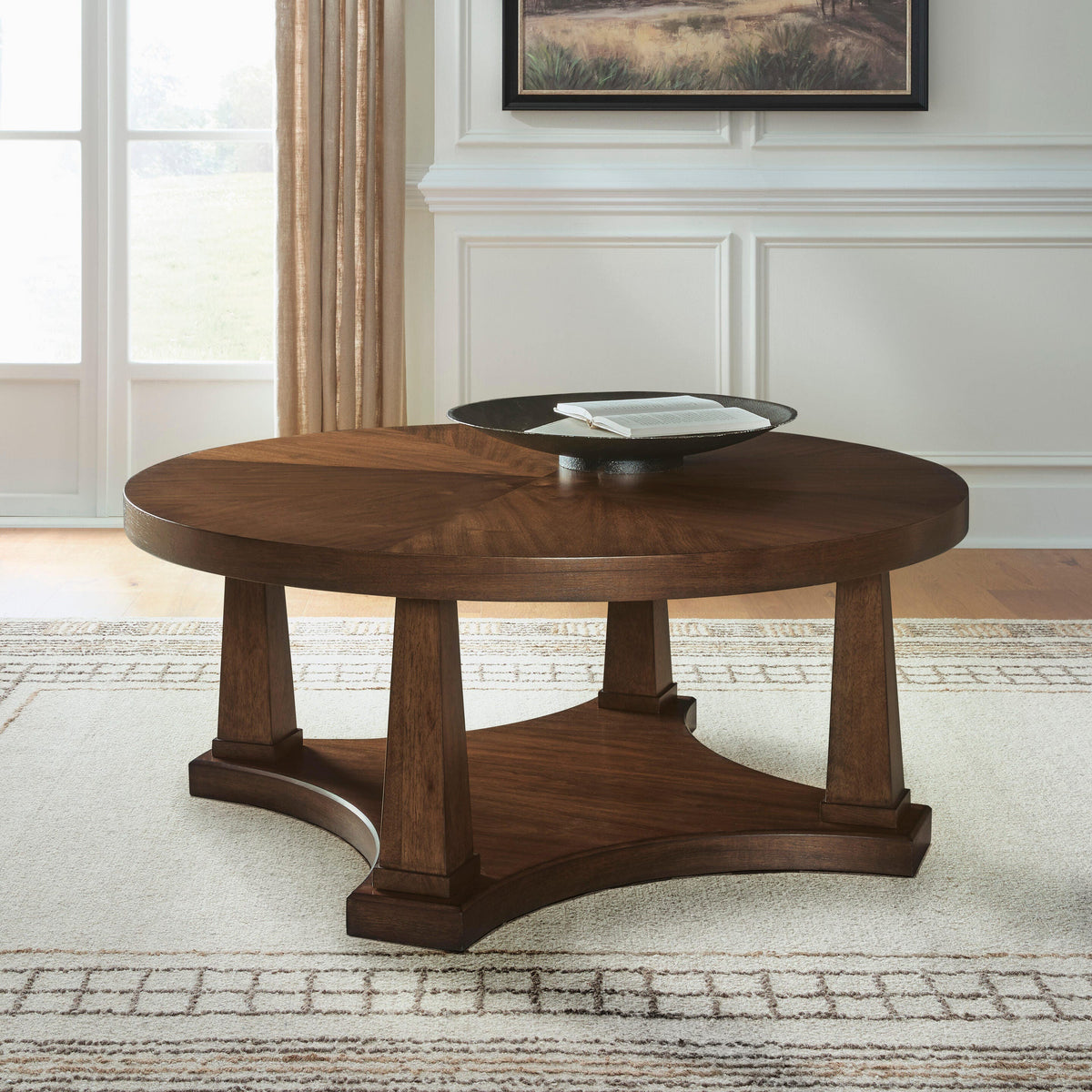 Ocala Furniture Outlet - Ashley Furniture - Rustic Plains Coffee Table - Round Cocktail Table - T877-8