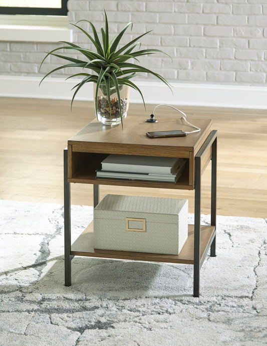 Ocala Furniture Outlet - Ashley Furniture - Fridley End Table - Rectangular End Table / Brown/Black - T964-3