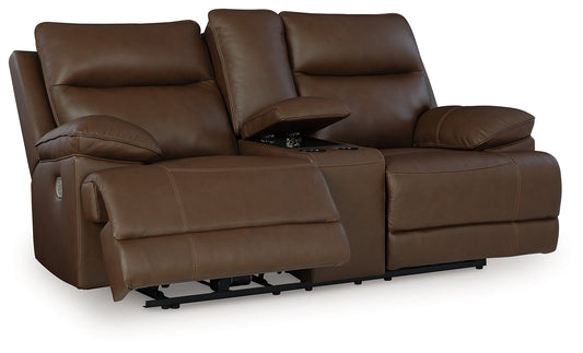 Ocala Furniture Outlet - Ashley Furniture - VonRyan Living Room - PWR REC Loveseat/CON/ADJ HDRST / Tobacco - U1040018