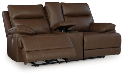 Ocala Furniture Outlet - Ashley Furniture - VonRyan Living Room - PWR REC Loveseat/CON/ADJ HDRST / Tobacco - U1040018