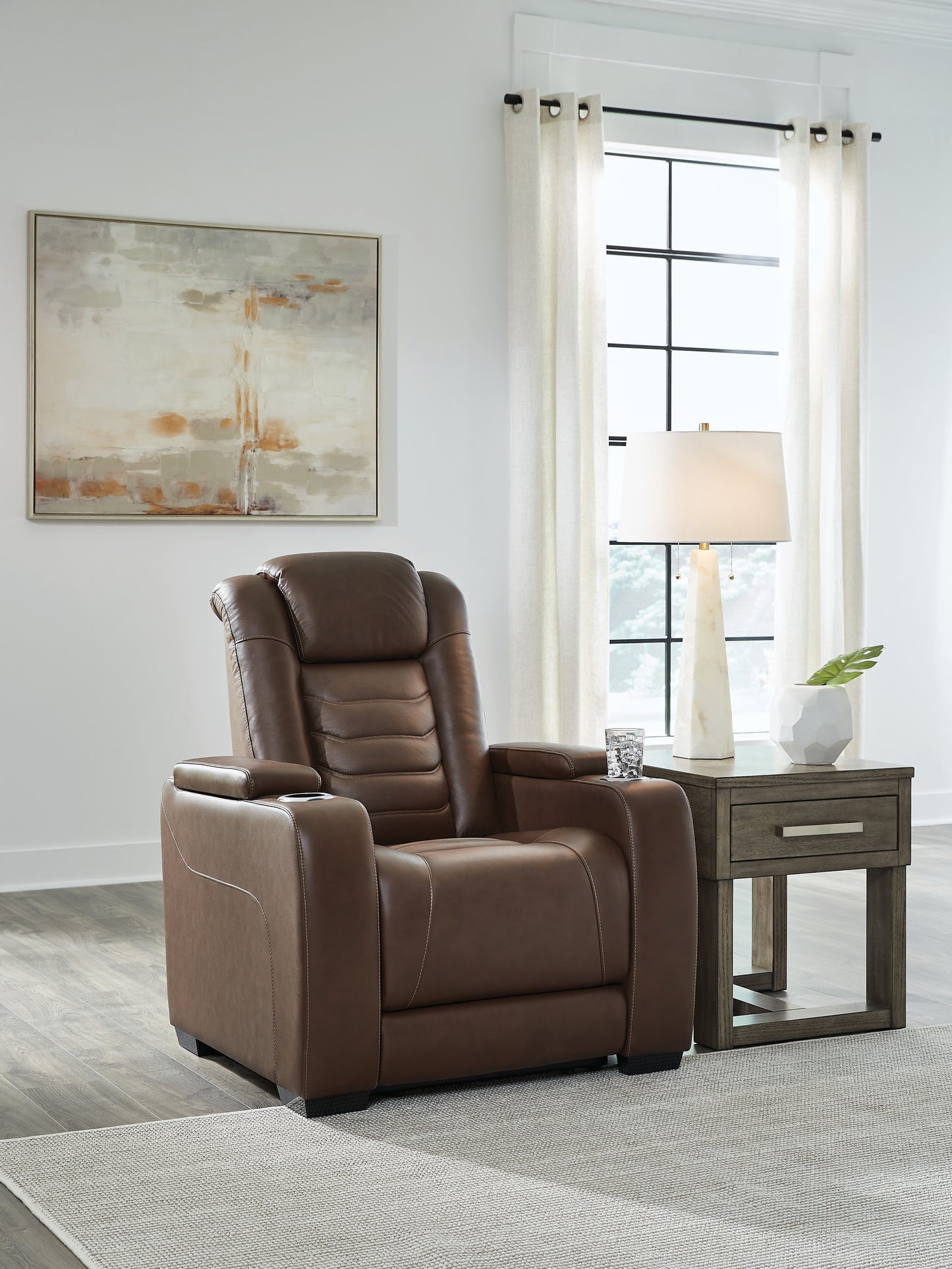 Ocala Furniture Outlet - Ashley Furniture - High Impact Living Room - PWR Recliner/ADJ Headrest / Tobacco - U1060113