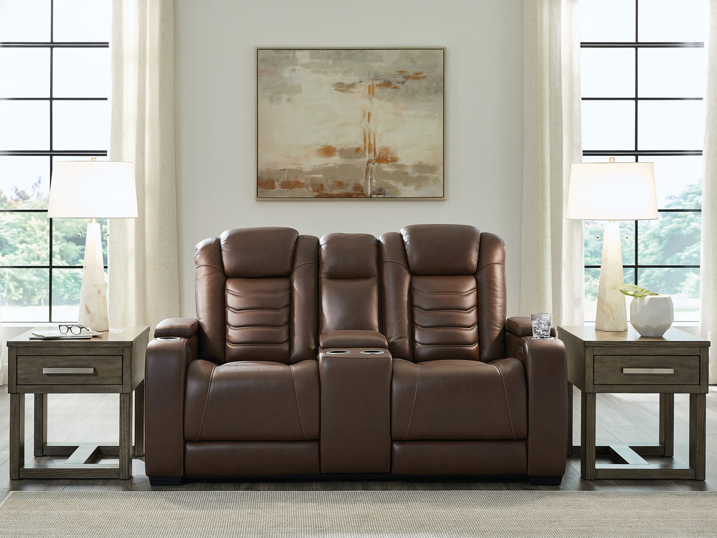 Ocala Furniture Outlet - Ashley Furniture - High Impact Living Room - PWR REC Sofa with ADJ Headrest / Tobacco - U1060115