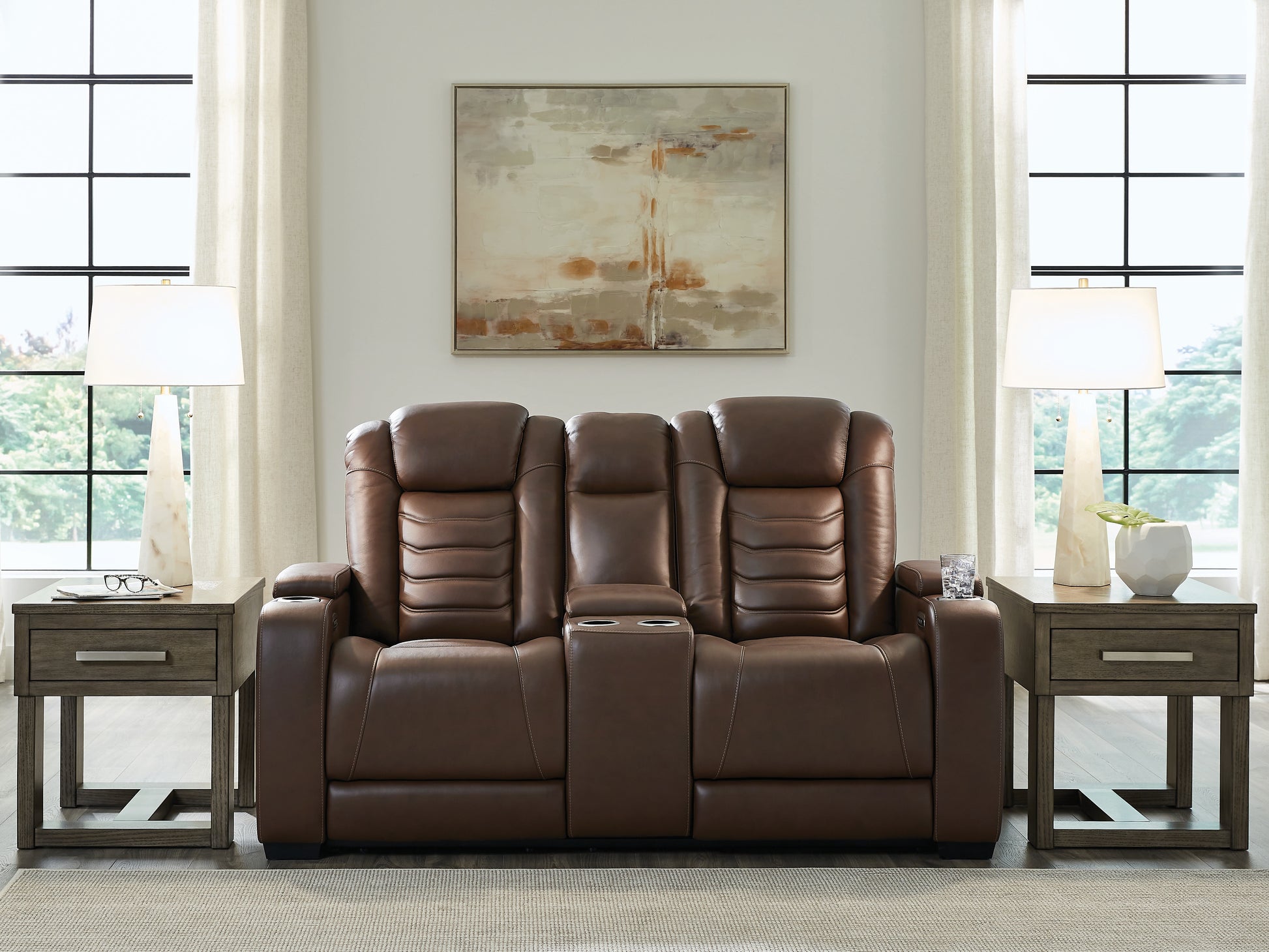 Ocala Furniture Outlet - Ashley Furniture - High Impact Living Room - PWR REC Sofa with ADJ Headrest / Tobacco - U1060115