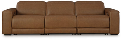 Ocala Furniture Outlet - Ashley Furniture - Magic Man Sectional - 2-Piece Power Reclining Sectional Loveseat with Console / Caramel - PCU10700S3