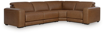 Ocala Furniture Outlet - Ashley Furniture - Magic Man Sectional - 4-Piece Power Reclining Sectional / Caramel - PCU10700S11