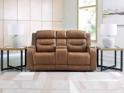 Ocala Furniture Outlet - Ashley Furniture - Knightington Living Room - PWR REC Love w/Audio Seating / Caramel - PCU1160018A