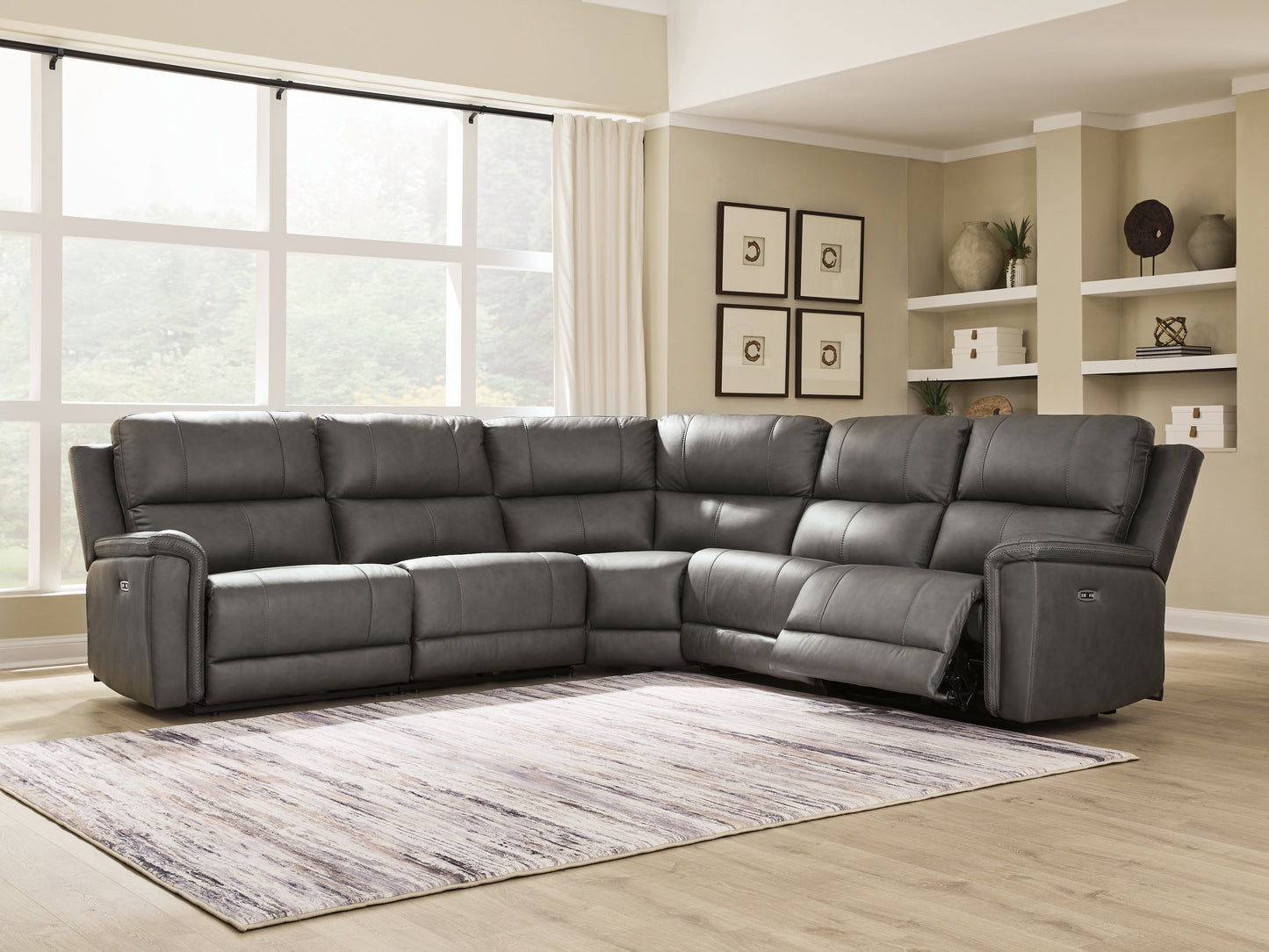 Ocala Furniture Outlet - Ashley Furniture - Bleckley Sectional - 5-Piece Power Reclining Sectional / Anchor - PCU12000S4