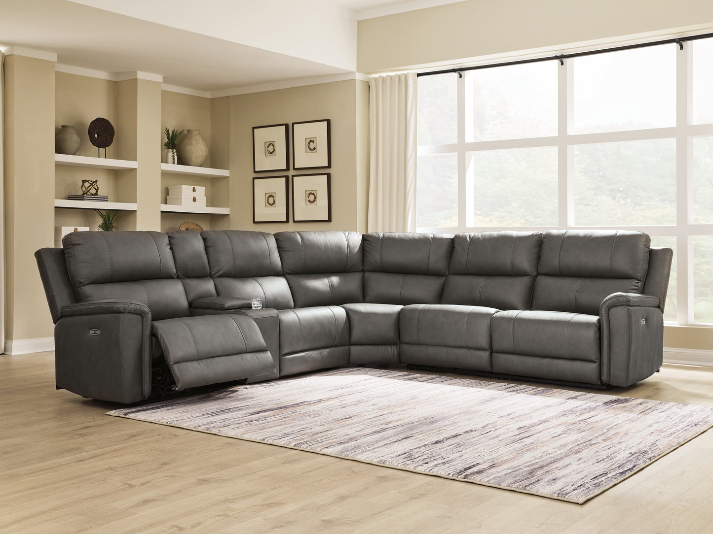Ocala Furniture Outlet - Ashley Furniture - Bleckley Sectional - 6-Piece Power Reclining Sectional / Anchor - PCU12000S5