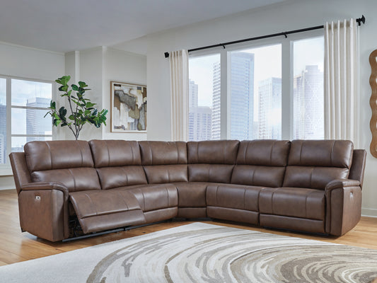 Ocala Furniture Outlet - Ashley Furniture - Bleckley Sectional - 6-Piece Power Reclining Sectional / Espresso - PCU12001S5