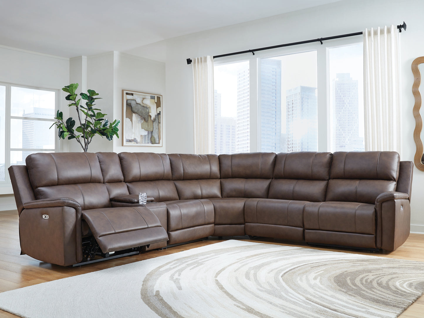 Ocala Furniture Outlet - Ashley Furniture - Bleckley Sectional - 6-Piece Power Reclining Sectional / Espresso - PCU12001S5