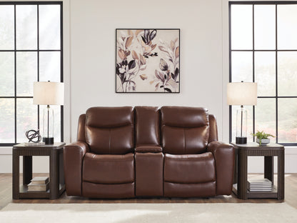 Ocala Furniture Outlet - Ashley Furniture - Next Move Living Room - PWR REC Loveseat/CON/ADJ HDRST / Mahogany - PCU1210218