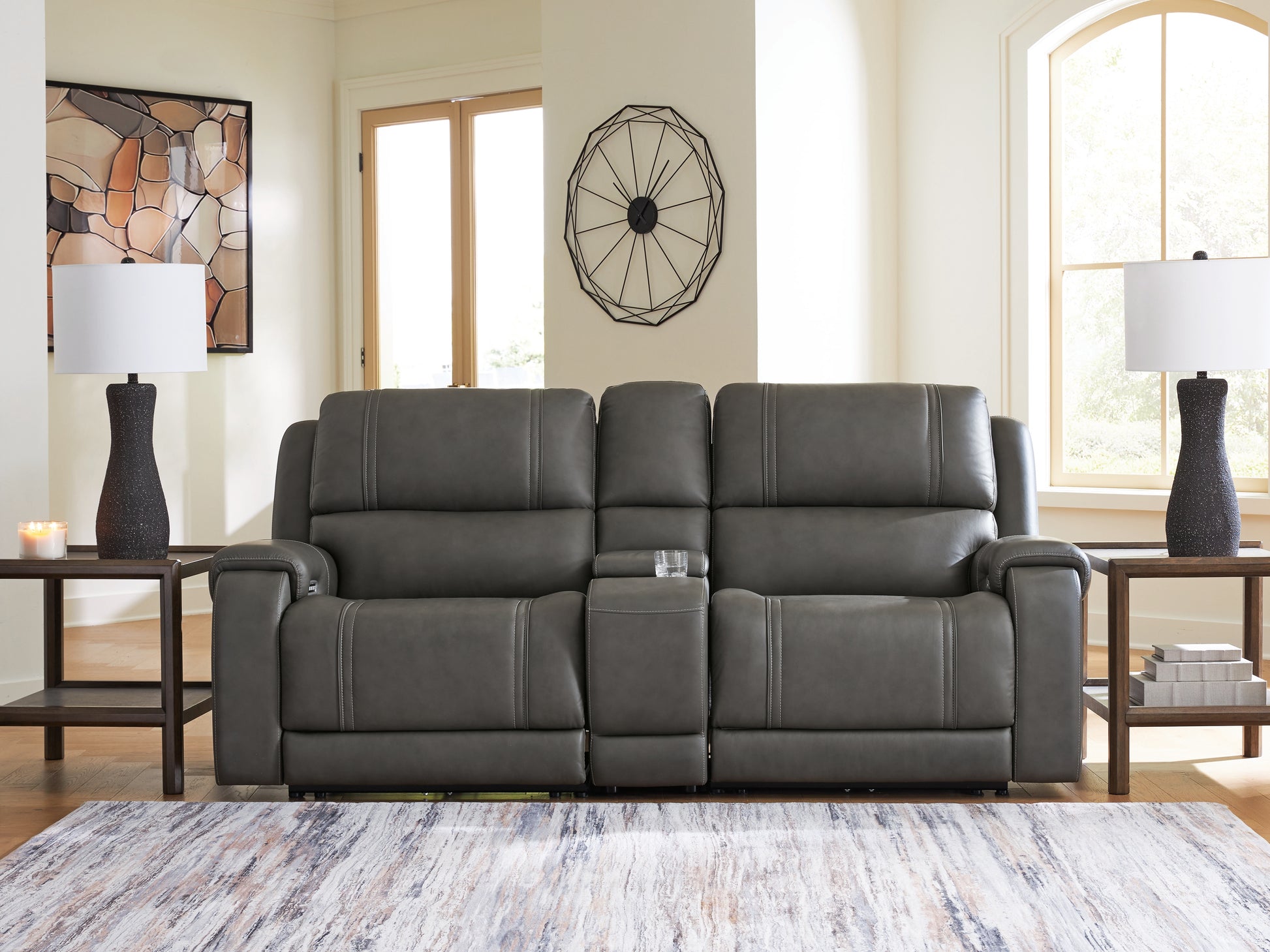 Ocala Furniture Outlet - Ashley Furniture - 5Z - Pittson Sectional - 3-Piece Power Reclining Sectional Loveseat with Console - PCU12600S2
