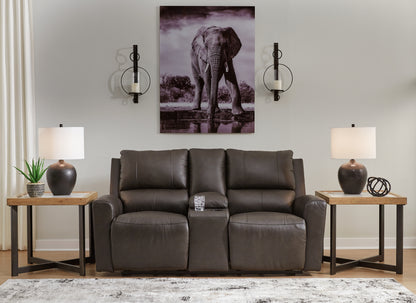 Ocala Furniture Outlet - Ashley Furniture - Boxmere Living Room - DBL REC PWR Loveseat w/Console / Storm - U1310096