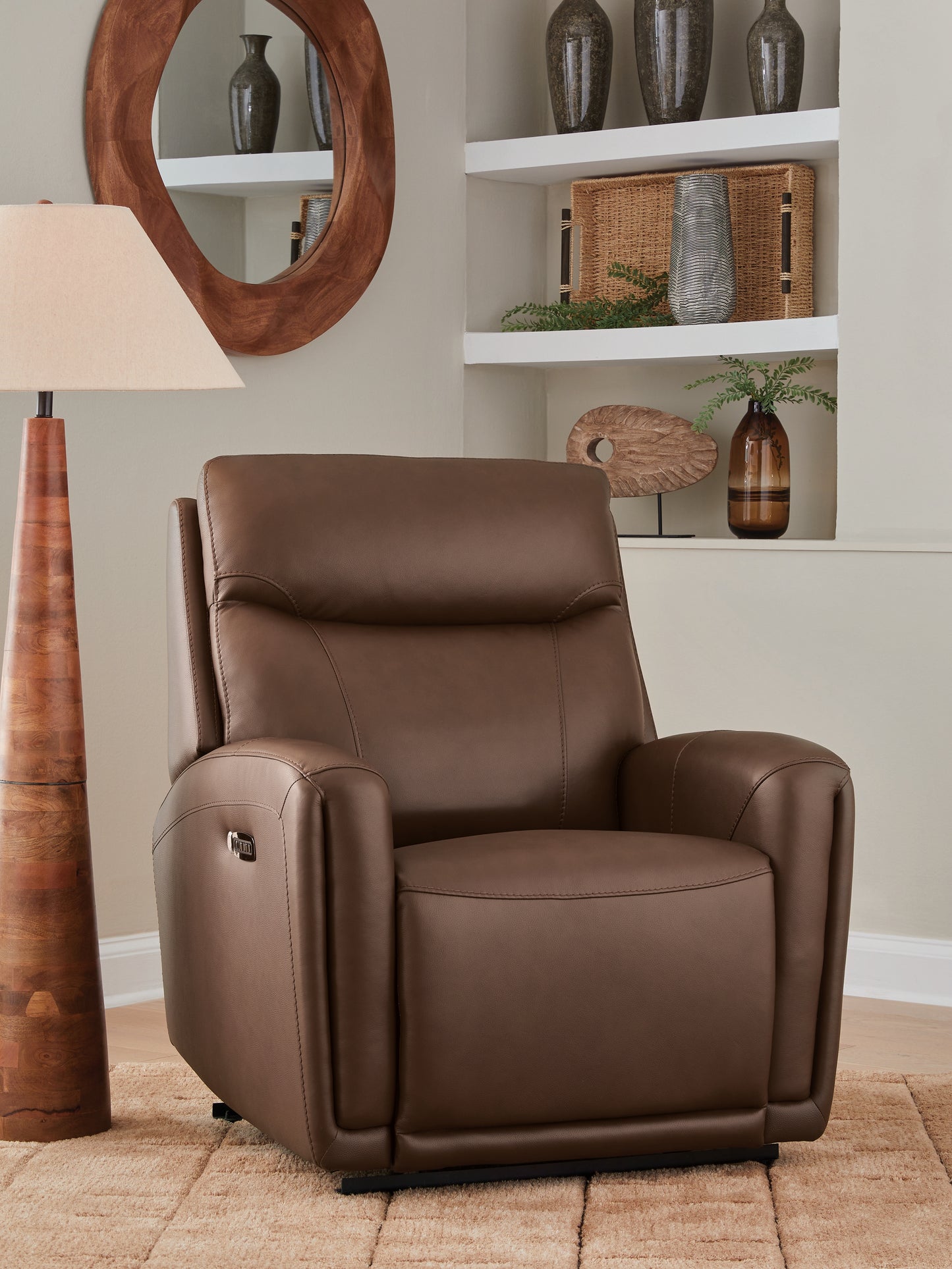 Ocala Furniture Outlet - Ashley Furniture - Pincara Living Room - PWR AutoGlide REC/ADJ Headrest / Umber - PCU1380242