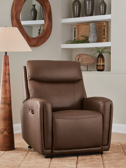 Ocala Furniture Outlet - Ashley Furniture - Pincara Living Room - PWR AutoGlide REC/ADJ Headrest / Umber - PCU1380242