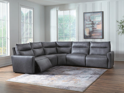 Ocala Furniture Outlet - Ashley Furniture - ModZ Sectional - 5-Piece Power Reclining Sectional / Blue - U14001S6