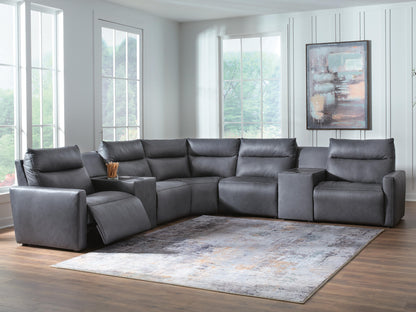 Ocala Furniture Outlet - Ashley Furniture - ModZ Sectional - 7-Piece Power Reclining Sectional with Audio Consoles - U14001S8
