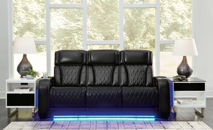 Ocala Furniture Outlet - Ashley Furniture - Boyington Living Room - PWR REC Sofa with ADJ Headrest / Black - U2710615