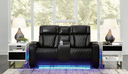 Ocala Furniture Outlet - Ashley Furniture - Boyington Living Room - PWR REC Loveseat/CON/ADJ HDRST / Black - U2710618