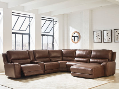 Ocala Furniture Outlet - Ashley Furniture - DeepWakes Sectional - 6-Piece Power Reclining Sectional with Chaise / Canyon - PCU62607S6
