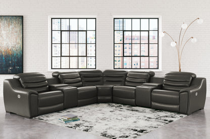 Ocala Furniture Outlet - Ashley Furniture - Center Line Sectional - 7-Piece Power Reclining Sectional / Dark Gray - U63404S7