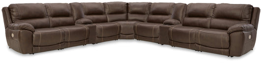Ocala Furniture Outlet - Ashley Furniture - Dunleith 9-Piece Power Reclining Sectional - 9-piece Power Reclining Sectional / Chocolate - U71604S10