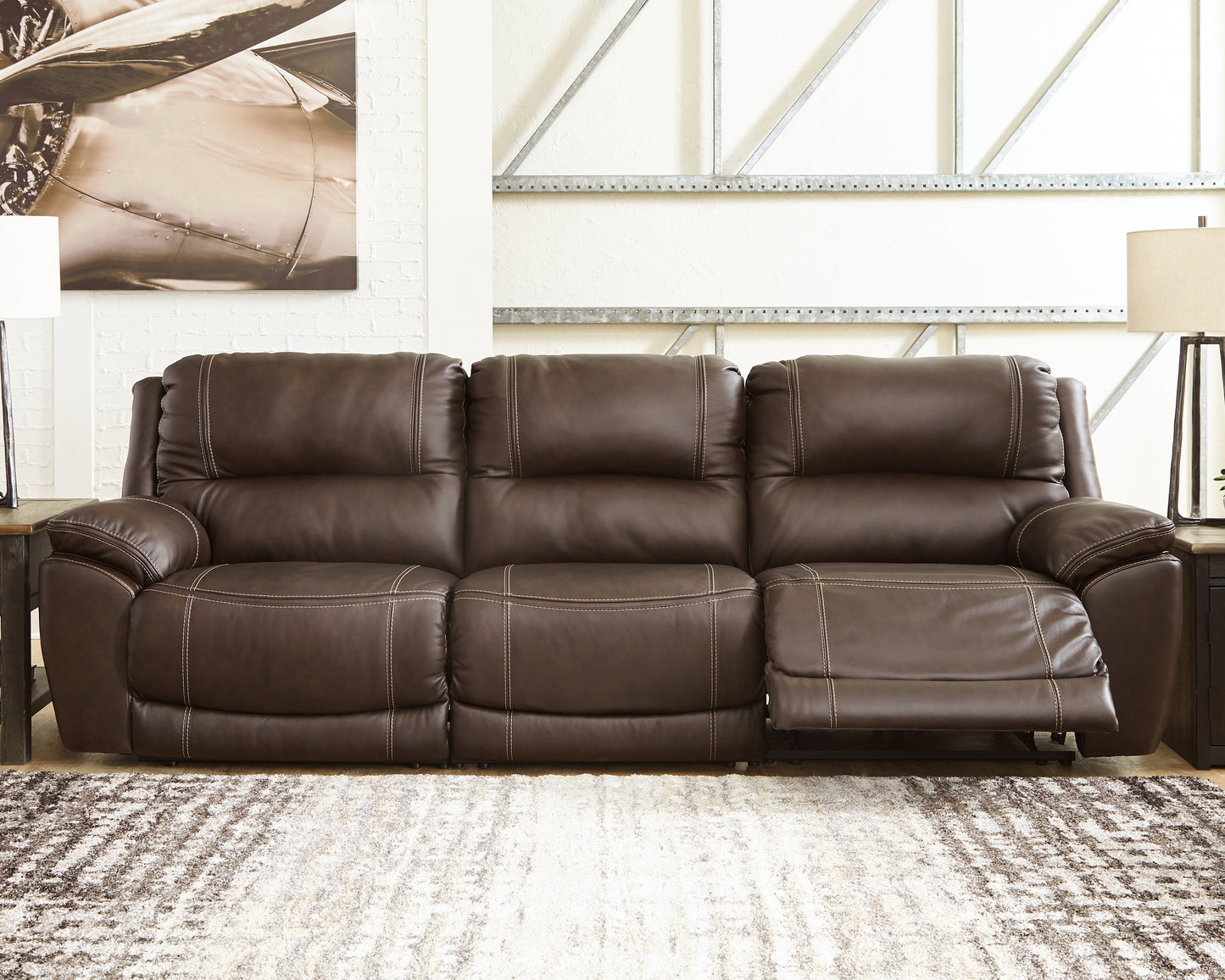 Ocala Furniture Outlet - Ashley Furniture - Dunleith Sectional - 3-Piece Power Reclining Sofa / Chocolate - U71604S5