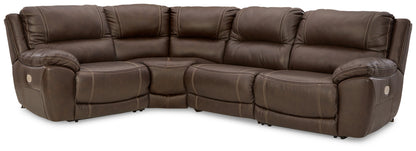 Ocala Furniture Outlet - Ashley Furniture - Dunleith Sectional - 4-Piece Power Reclining Sectional / Chocolate - U71604S6