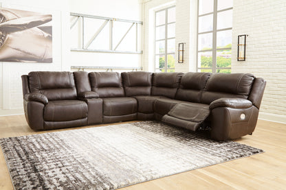 Ocala Furniture Outlet - Ashley Furniture - Dunleith Sectional - 6-Piece Power Reclining Sectional / Chocolate - U71604S2